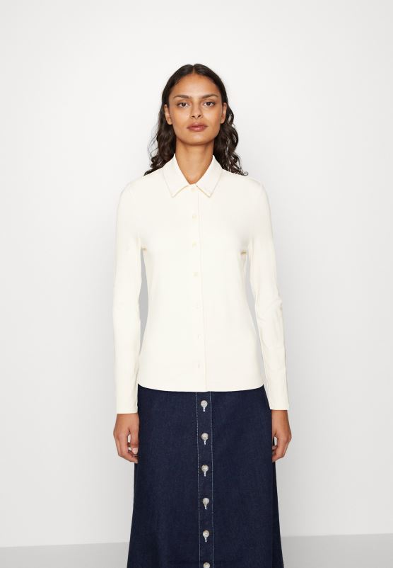 Z62T672 Women Anna Field Button-Down Blouse Off-White