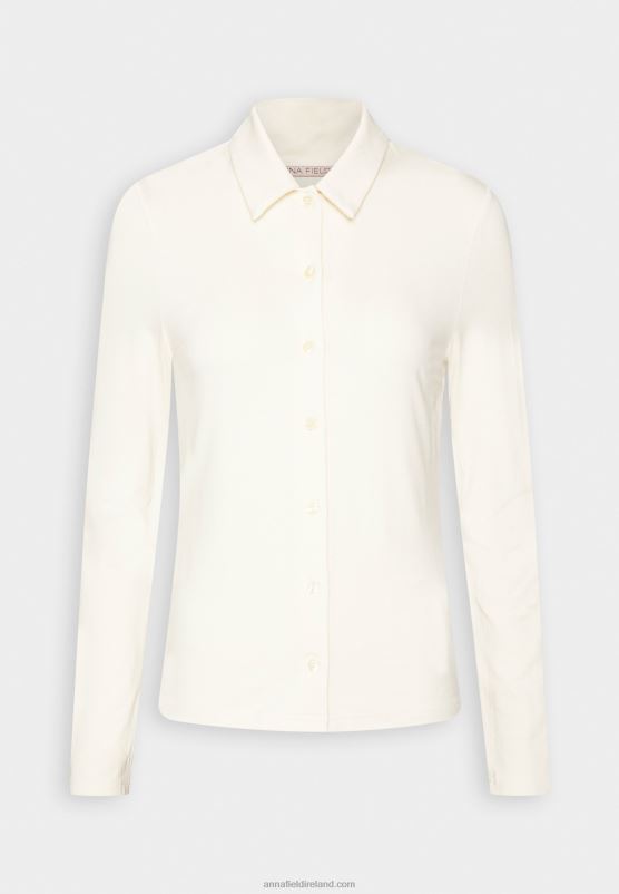 Z62T672 Women Anna Field Button-Down Blouse Off-White
