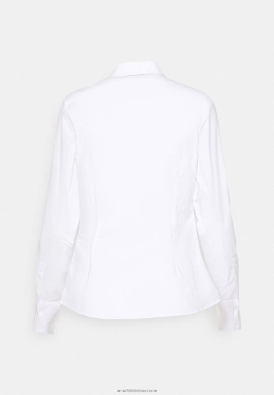 Z62T675 Women Anna Field Button-Down Blouse White
