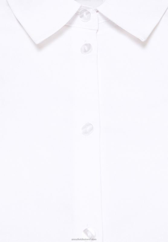 Z62T675 Women Anna Field Button-Down Blouse White