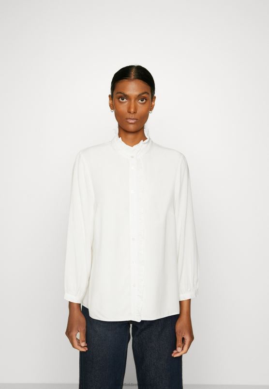 Z62T677 Women Anna Field Button-Down Blouse Off-White