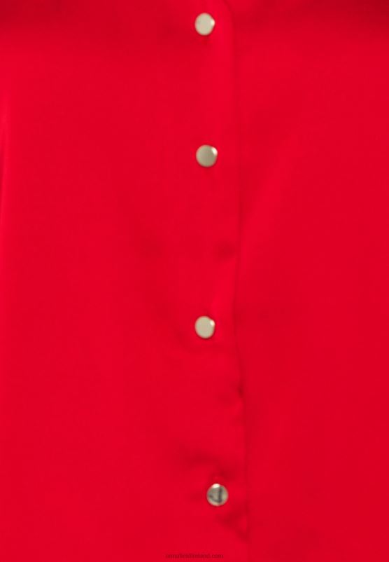 Z62T678 Women Anna Field Button-Down Blouse Red