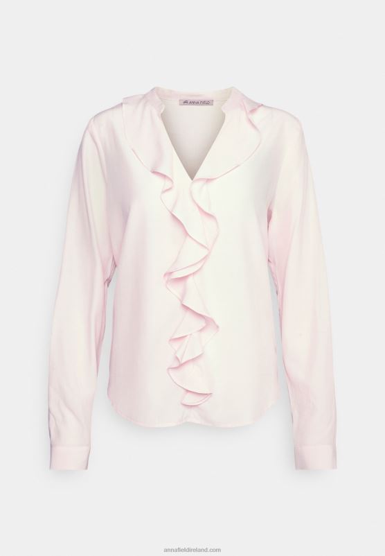Z62T684 Women Anna Field Blouse With Frontal Volant Blouse Pink