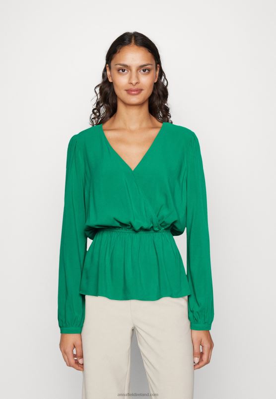 Z62T692 Women Anna Field Peplum Blouse Green