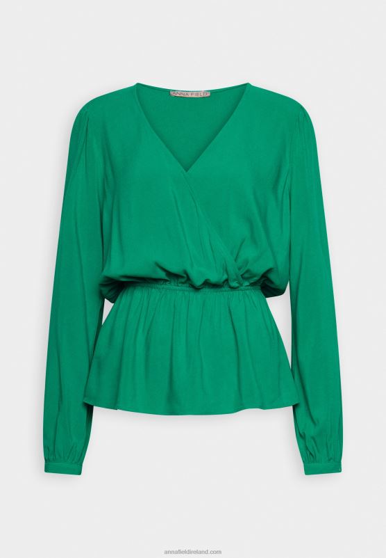 Z62T692 Women Anna Field Peplum Blouse Green