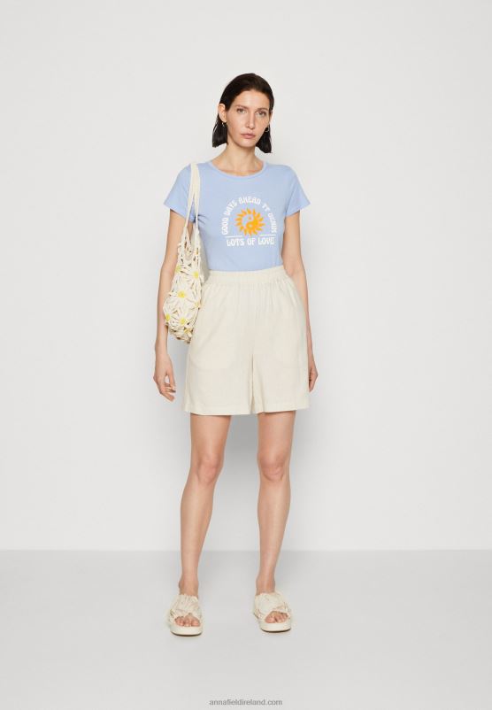 Z62T857 Women Anna Field Linen Mix Shorts Beige