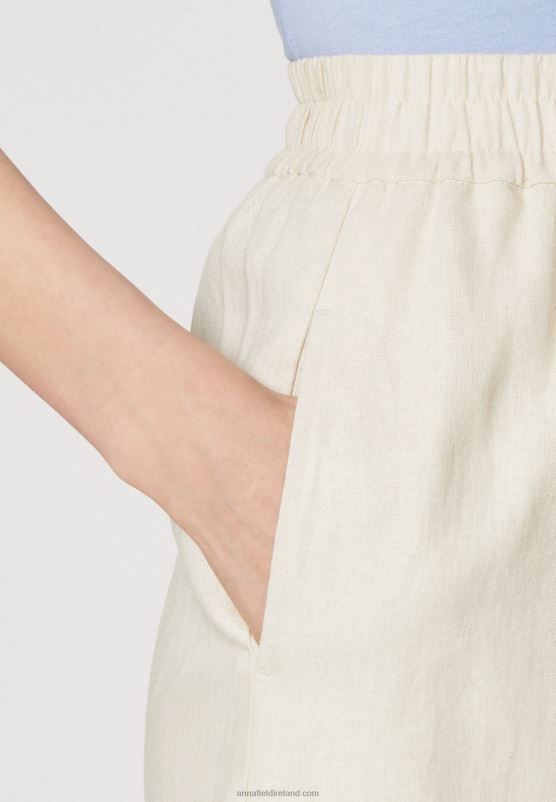 Z62T857 Women Anna Field Linen Mix Shorts Beige