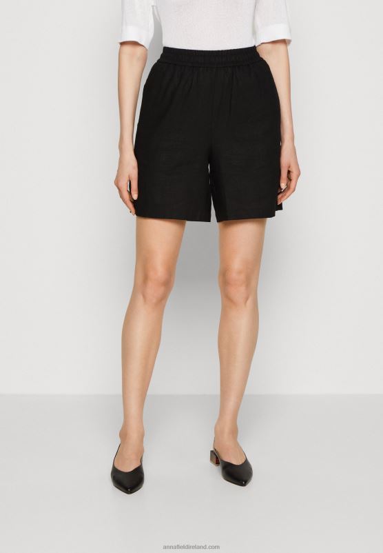 Z62T858 Women Anna Field Linen Mix Shorts Black