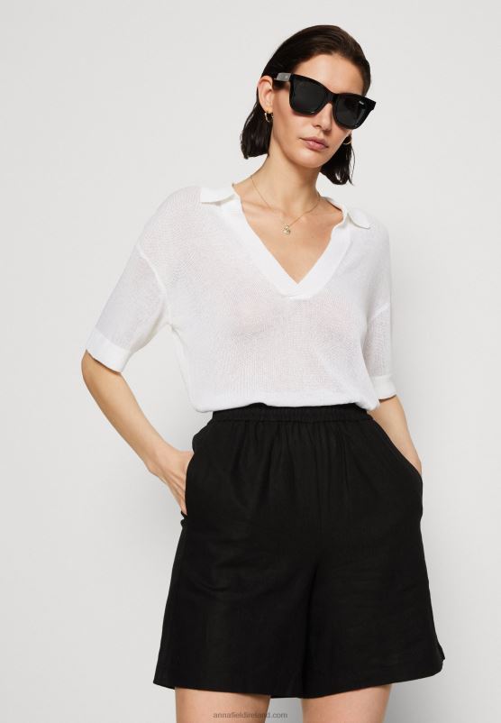 Z62T858 Women Anna Field Linen Mix Shorts Black