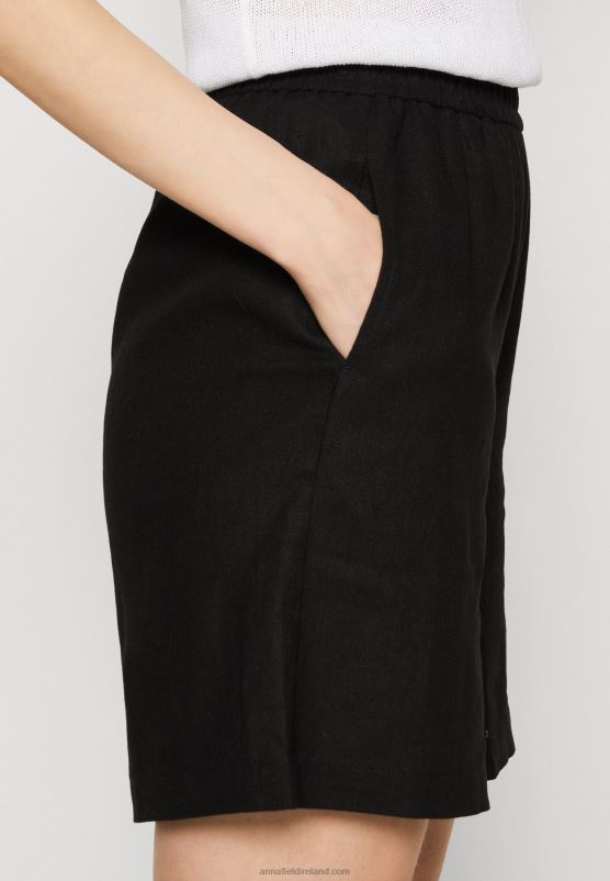 Z62T858 Women Anna Field Linen Mix Shorts Black