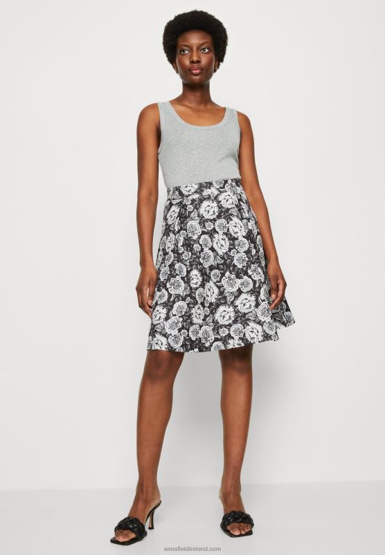 Z62T777 Women Anna Field Pleated Skirt Black/White