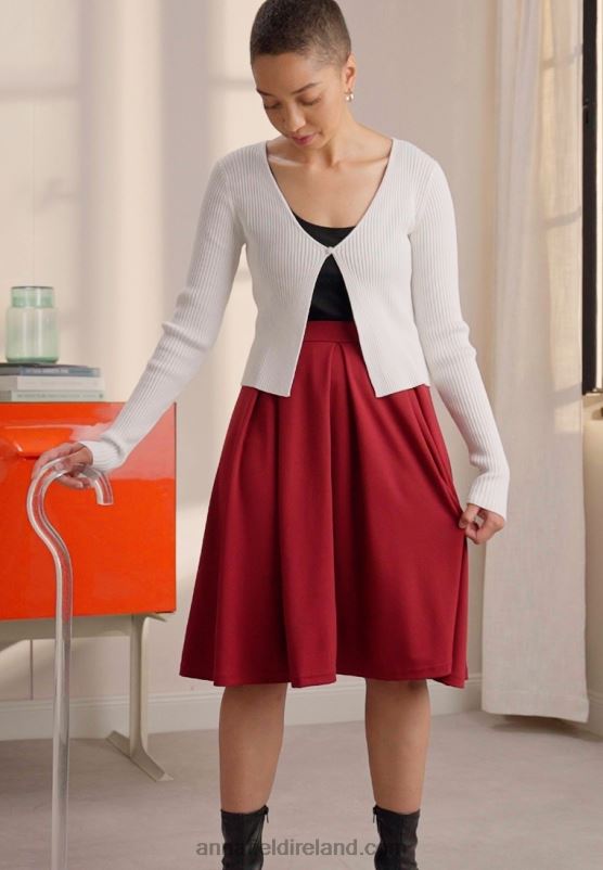 Z62T780 Women Anna Field Pleated Skirt Red