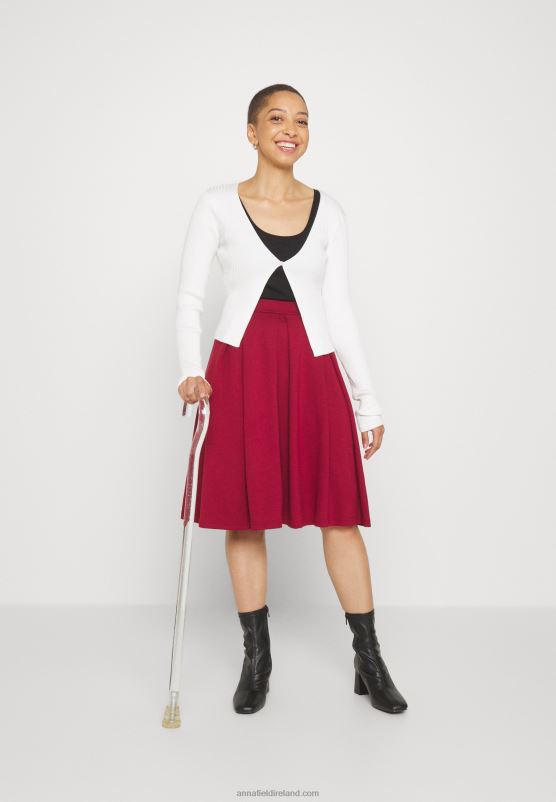 Z62T780 Women Anna Field Pleated Skirt Red