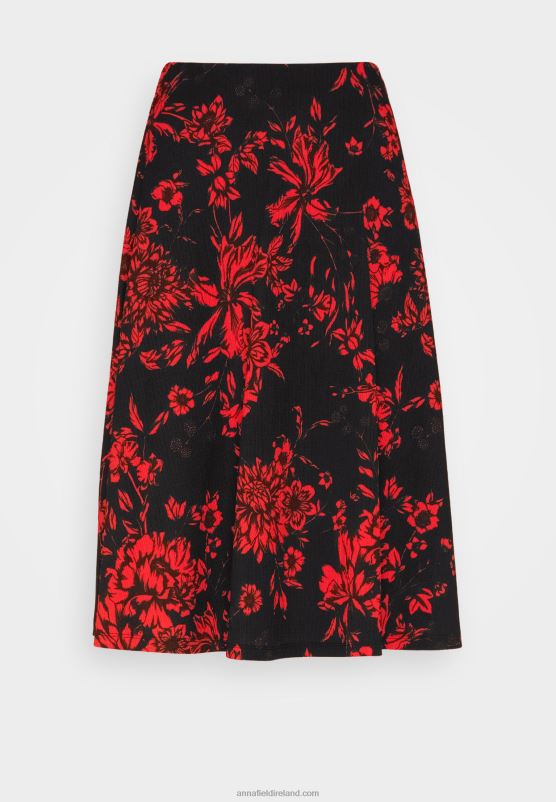 Z62T784 Women Anna Field A-Line Skirt Red/Black