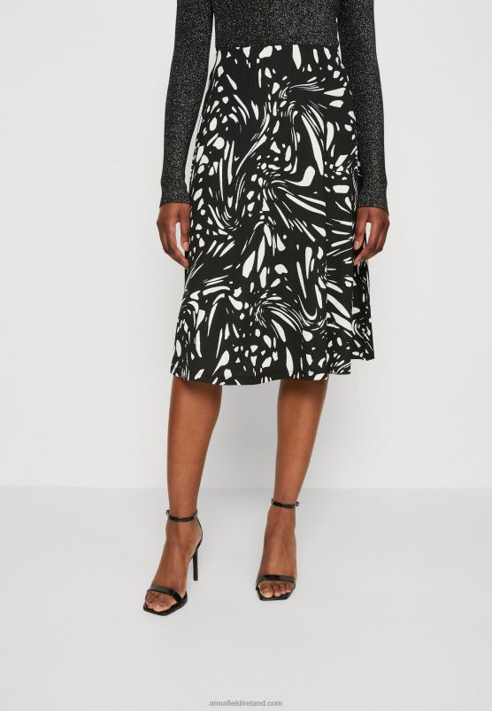 Z62T788 Women Anna Field A-Line Skirt Black/White