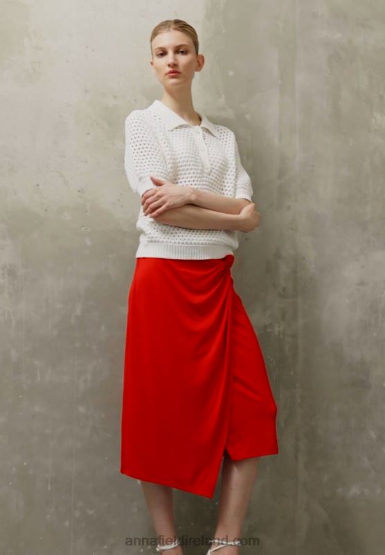 Z62T796 Women Anna Field Pencil Skirt Red