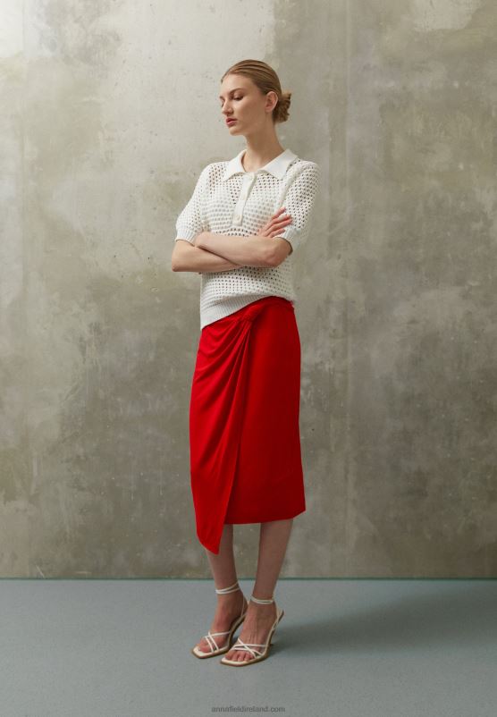 Z62T796 Women Anna Field Pencil Skirt Red