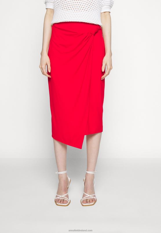 Z62T796 Women Anna Field Pencil Skirt Red