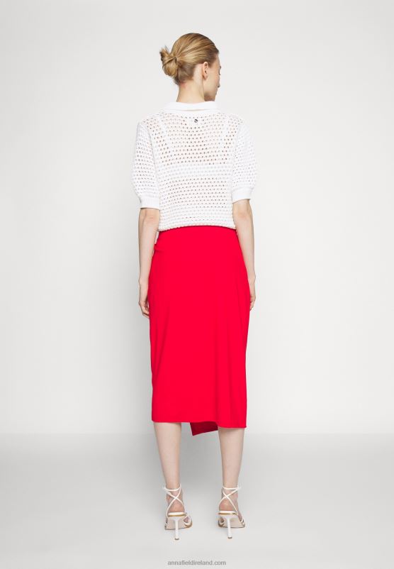 Z62T796 Women Anna Field Pencil Skirt Red