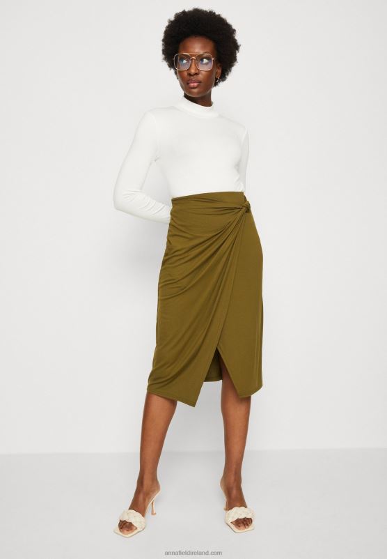 Z62T800 Women Anna Field Pencil Skirt Khaki