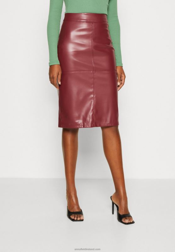 Z62T803 Women Anna Field Pencil Skirt Bordeaux
