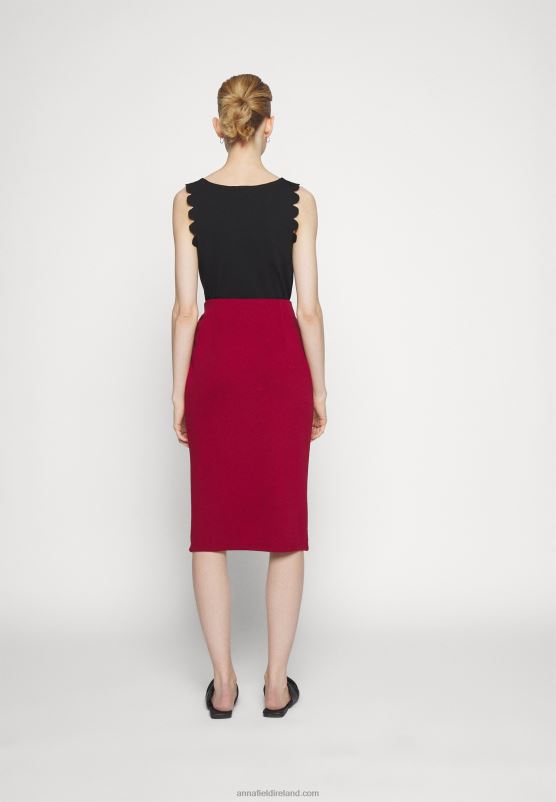 Z62T806 Women Anna Field Pencil Skirt Dark Red