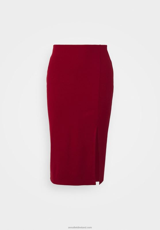Z62T806 Women Anna Field Pencil Skirt Dark Red