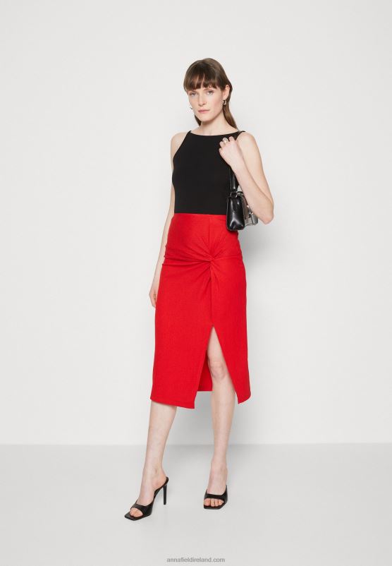 Z62T809 Women Anna Field Pencil Skirt Red