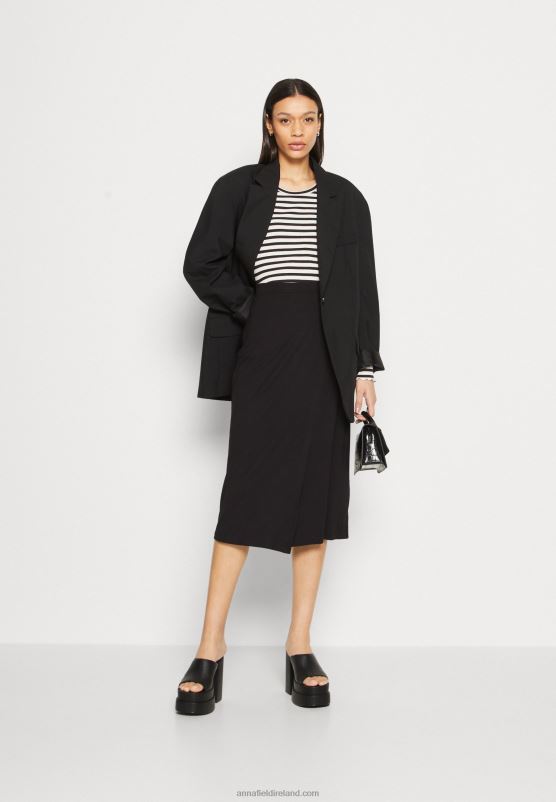 Z62T813 Women Anna Field Wrap Skirt Black