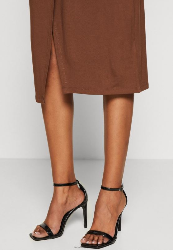 Z62T814 Women Anna Field Wrap Skirt Dark Brown