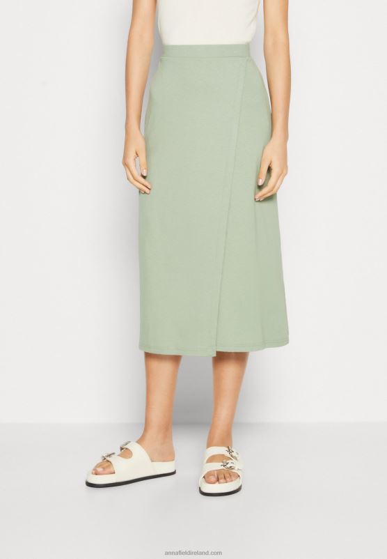 Z62T816 Women Anna Field Wrap Skirt Light Green