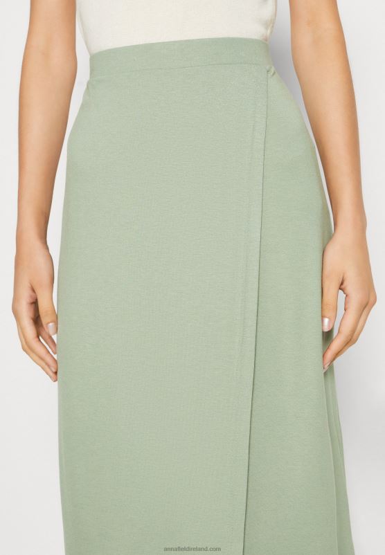 Z62T816 Women Anna Field Wrap Skirt Light Green