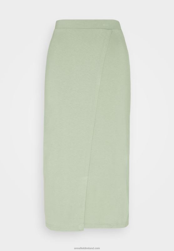 Z62T816 Women Anna Field Wrap Skirt Light Green