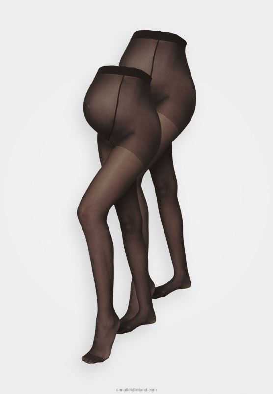 Z62T1095 Women Anna Field 20 Den 2 Pack Tights Black