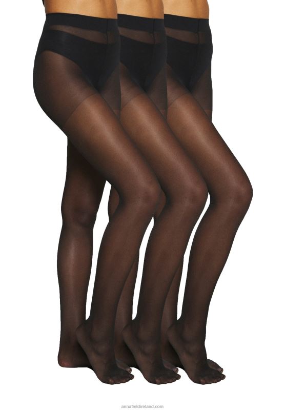 Z62T1096 Women Anna Field 3Pp 20 Den Tights Black