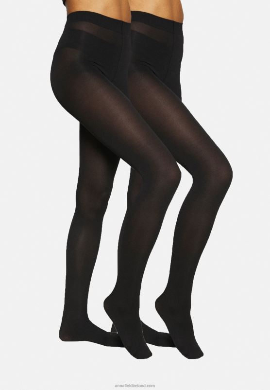 Z62T1103 Women Anna Field 2Pp 80 Den Tights Black