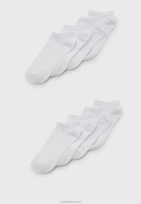 Z62T1117 Women Anna Field 8 Pack Socks White