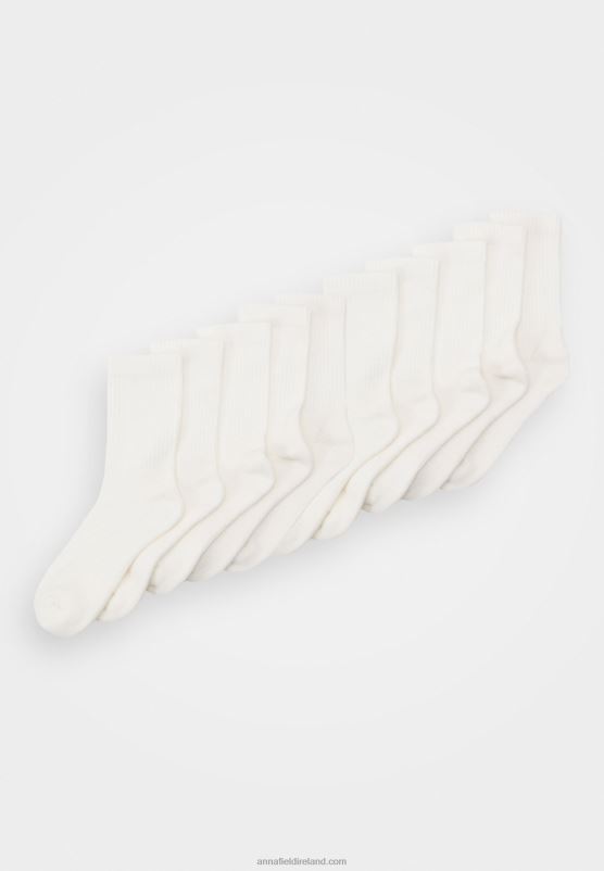 Z62T1122 Women Anna Field 10 Pack Socks Off White