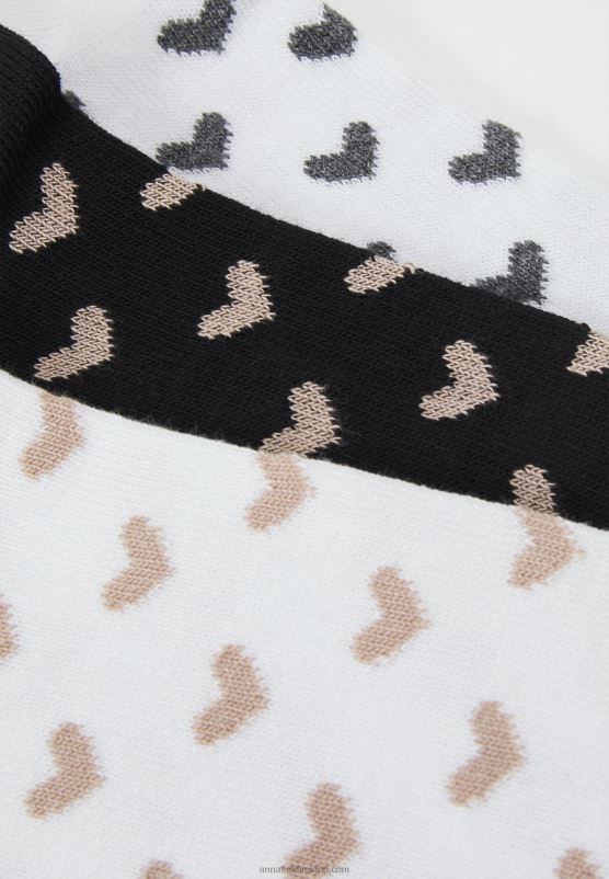 Z62T1134 Women Anna Field 8 Pack Socks White/Grey