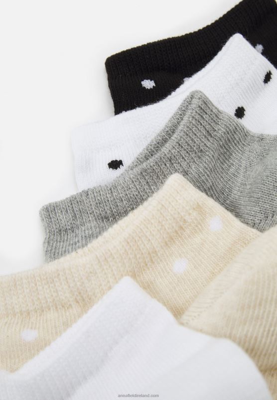 Z62T1137 Women Anna Field 5 Pack Socks Grey/White/Black