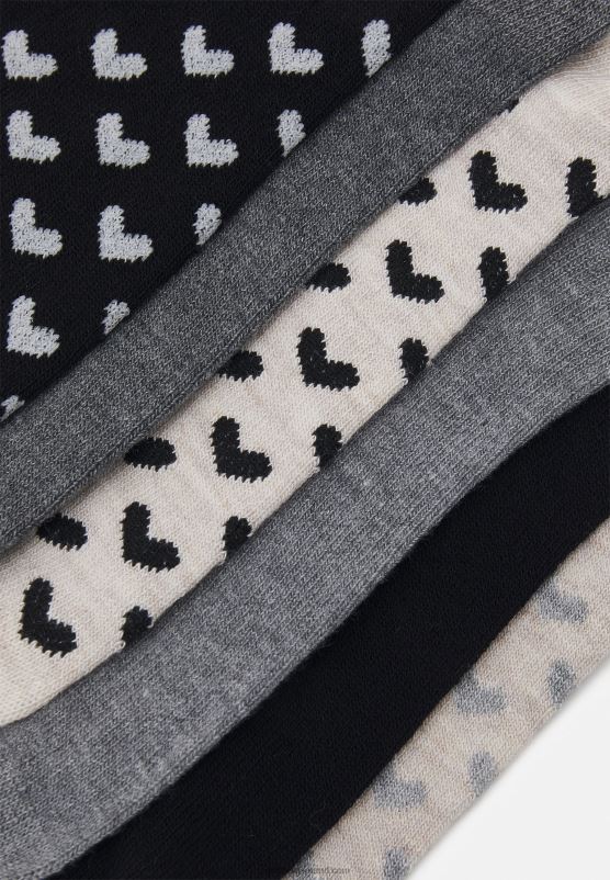 Z62T1138 Women Anna Field 8 Pack Socks Black/Grey