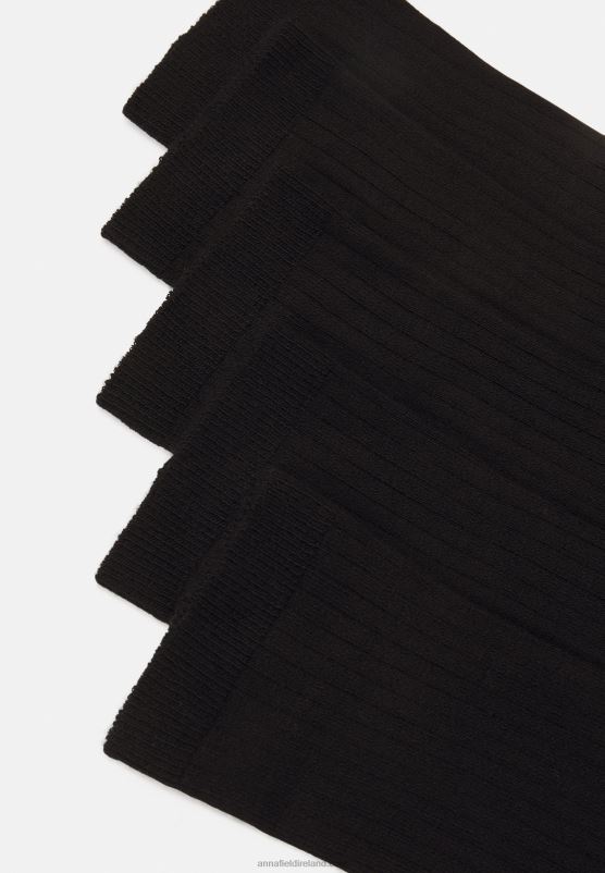 Z62T1143 Women Anna Field 5 Pack Socks Black