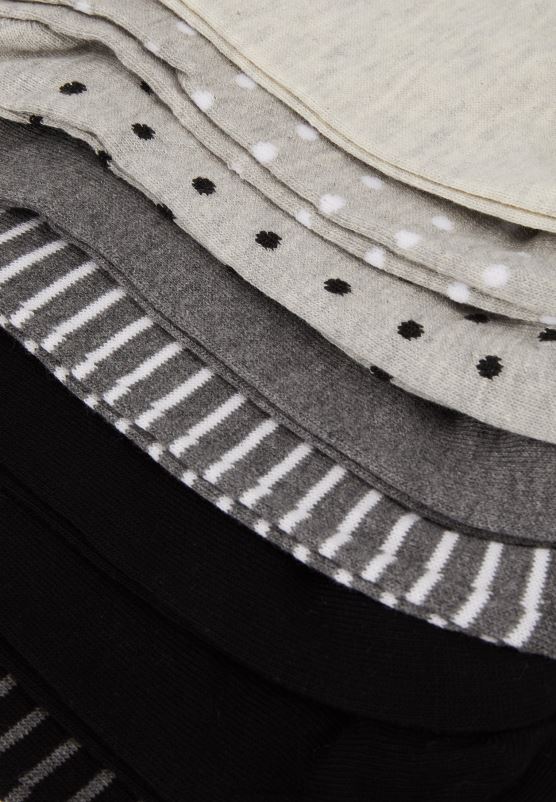 Z62T1144 Women Anna Field 8Pp Spot Stripe Socks Grey