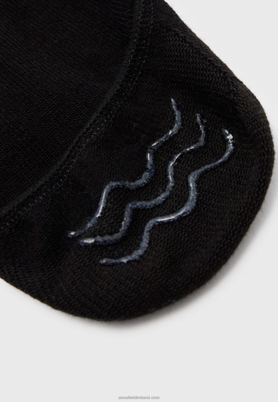 Z62T1154 Women Anna Field 8 Pack Trainer Socks Black