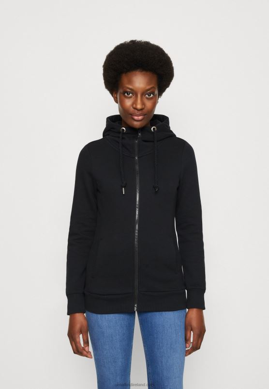 Z62T770 Women Anna Field Zip-Up Sweatshirt Black