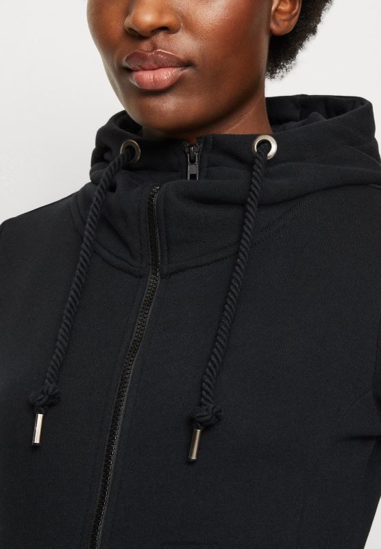 Z62T770 Women Anna Field Zip-Up Sweatshirt Black