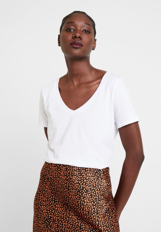 Z62T247 Women Anna Field Basic T-Shirt White