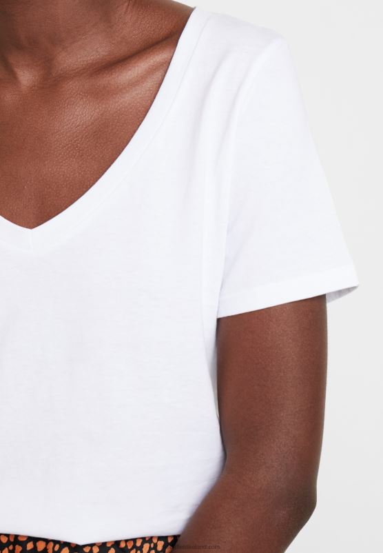 Z62T247 Women Anna Field Basic T-Shirt White