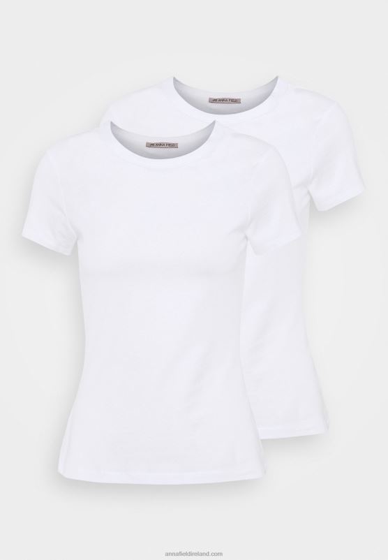 Z62T252 Women Anna Field 2 Pack Basic T-Shirt White