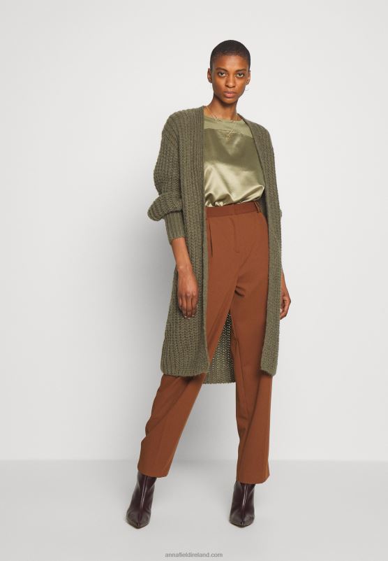 Z62T256 Women Anna Field Print T-Shirt Martini Olive